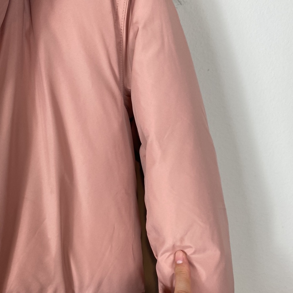 J. Crew Crewcuts Dusty Pink down puffer parka jacket fur hood trim - Picture 12 of 14